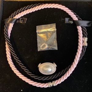 Pink and Black rope necklace
